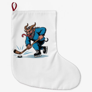 Spooky Krampus Eishockey Weihnachten spielen Großer Weihnachtsstrumpf