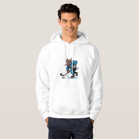 Spooky Krampus Eishockey Weihnachten spielen Hoodie (Vorne ganz)