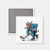 Spooky Krampus Eishockey Weihnachten spielen Magnet (Vorderseite/Rückseite)