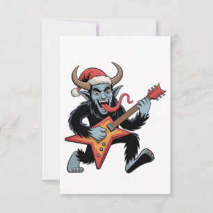 Spooky Krampus Gitarre Electric Rock Weihnachten Dankeskarte