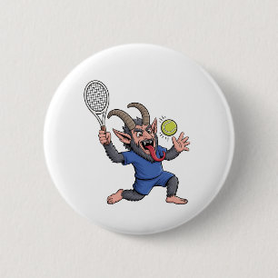 Spooky Krampus Tennis Weihnachten Button