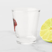 Spooky Krampus Weihnachten Flexing Muscle Fitness Schnapsglas (Rechts)