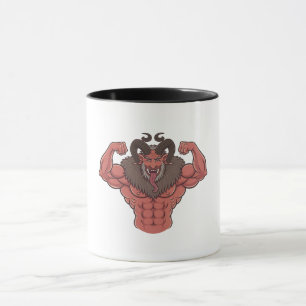 Spooky Krampus Weihnachten Flexing Muscle Fitness Tasse