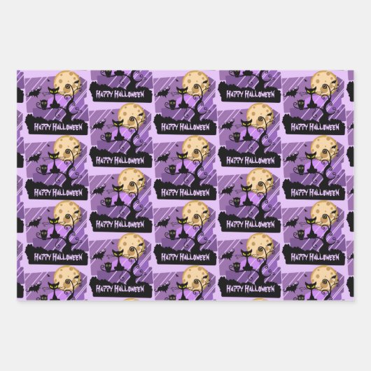 Spooky Kreaturen Halloween Wrapping Paper Sheets Geschenkpapier Set (Vorderseite 2)