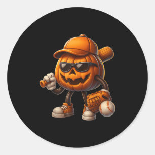 Spooky Kürbislaterne Baseball Halloween Kostüme Runder Aufkleber