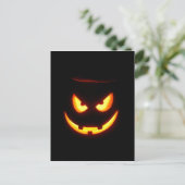 Spooky-Kürbislaterne Postkarte (Stehend Vorderseite)