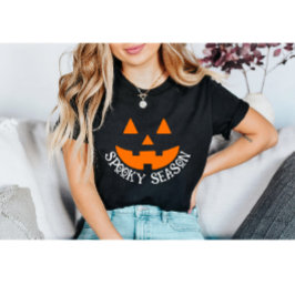 Spooky Kürbislaterne Pumpkin Face Halloween T-Shirt