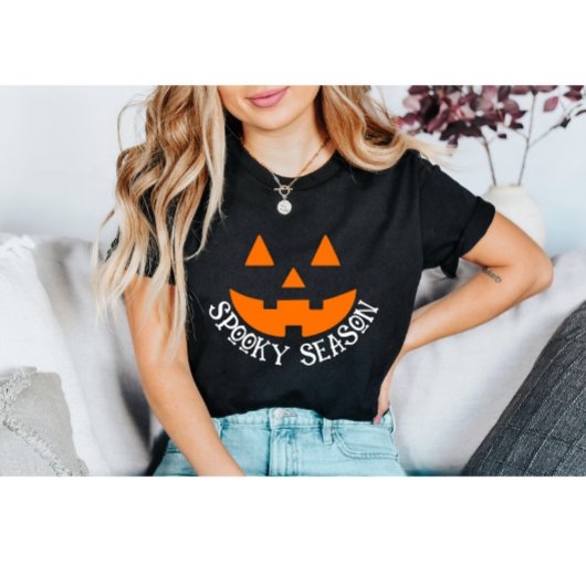 Spooky Kürbislaterne Pumpkin Face Halloween T-Shirt