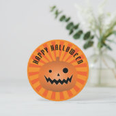 Spooky Kürbislaterne Pumpkin Halloween-Party Einladung (Stehend Vorderseite)