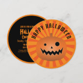 Spooky Kürbislaterne Pumpkin Halloween-Party Einladung (Vorne/Hinten)