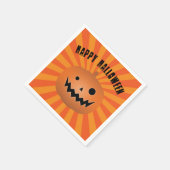 Spooky Kürbislaterne Pumpkin Halloween-Party Serviette (Ecke)