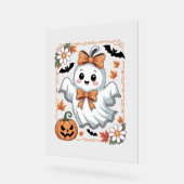 Spooky Lace Ghost Halloween Acrylschild (Winkel)