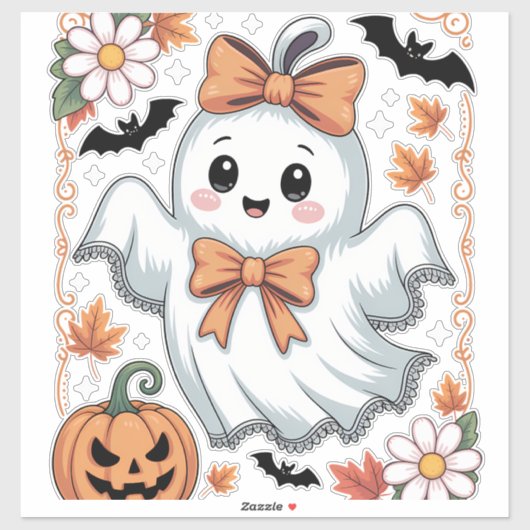 Spooky Lace Ghost Halloween Aufkleber (Blatt)