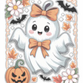Spooky Lace Ghost Halloween Aufkleber (Vorderseite)