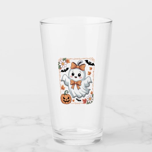 Spooky Lace Ghost Halloween Glas (Vorderseite)