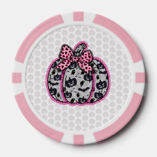 Spooky Lace Halloween Pumpkin Coquette Pokerchips