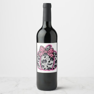 Spooky Lace Halloween Pumpkin Coquette Weinetikett