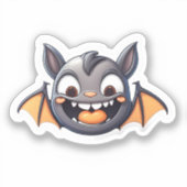 Spooky Lächeln: Halloween Bat Aufkleber (Vorderseite)