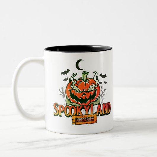 Spooky Land Horror Park Zweifarbige Tasse (Links)