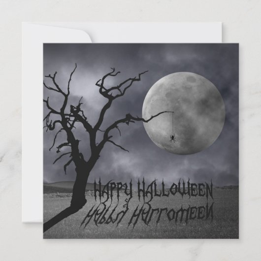 Spooky Landschaft Halloween Einladung (Vorderseite)