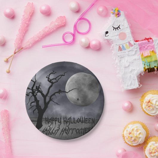 Spooky Landschaft Halloween Pappteller (Party)