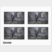 Spooky Landschaft Halloween Rechteckiger Aufkleber (Blatt)