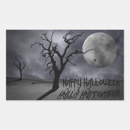 Spooky Landschaft Halloween Rechteckiger Aufkleber