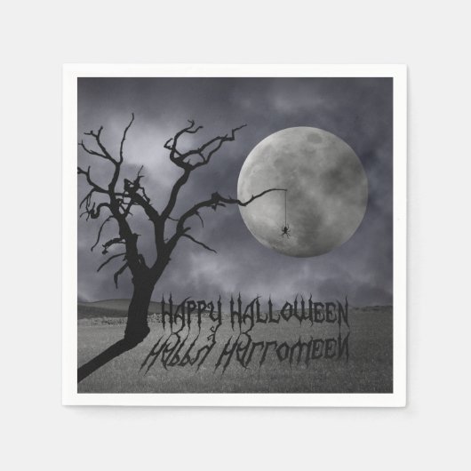 Spooky Landschaft Halloween Serviette (Vorderseite)