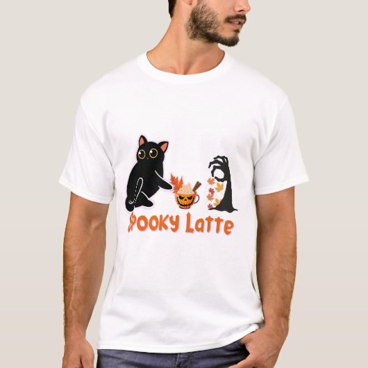 Spooky Latte Cat T-Shirt (Vorderseite)