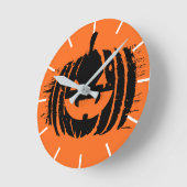 Spooky Laughing Pumpkin Head | Halloween Runde Wanduhr (Winkel)