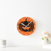 Spooky Laughing Pumpkin Head | Halloween Runde Wanduhr (Zuhause)