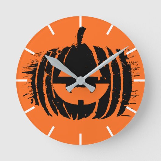 Spooky Laughing Pumpkin Head | Halloween Runde Wanduhr (Vorderseite)
