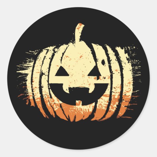 Spooky Laughing Pumpkin Head | Halloween Runder Aufkleber (Vorderseite)