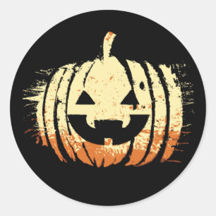 Spooky Laughing Pumpkin Head Halloween Runder Aufkleber