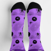Spooky Lavender & Black Halloween Socks with Name Socken (Oben)