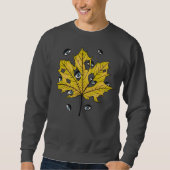 Spooky Leaf Creepy Eyes Weird Goth Sweatshirt (Vorderseite)