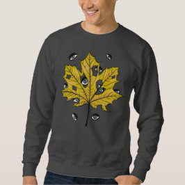 Spooky Leaf Creepy Eyes Weird Goth Sweatshirt