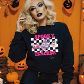 Spooky Lehrer Personalisierter Name Halloween-Gesc Sweatshirt