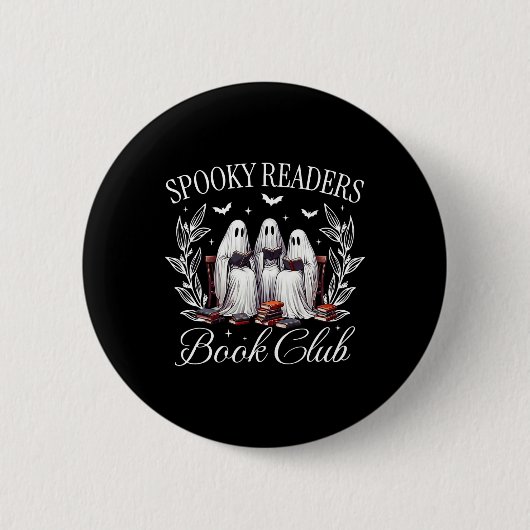Spooky Leser Buch Club Funny Ghost Lehrer glücklic Button (Vorderseite)