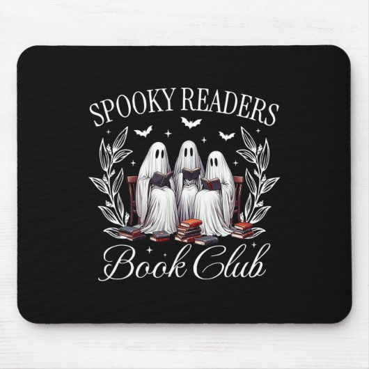 Spooky Leser Buch Club Funny Ghost Lehrer glücklic Mousepad (Vorne)