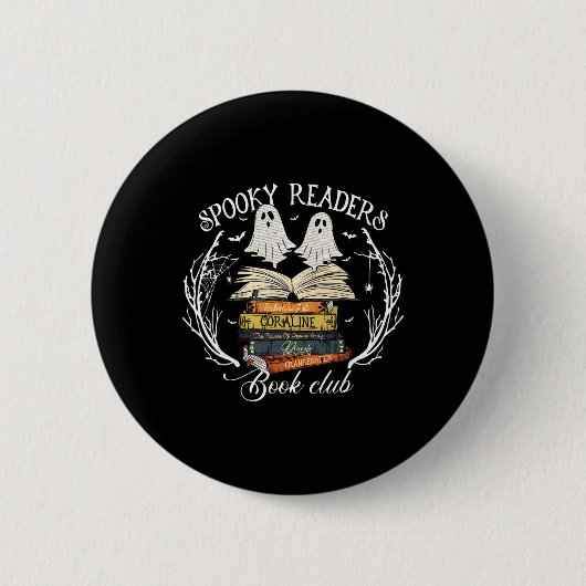 Spooky Leser Buch Club Lehrer Funny Ghost Happy Button (Vorderseite)