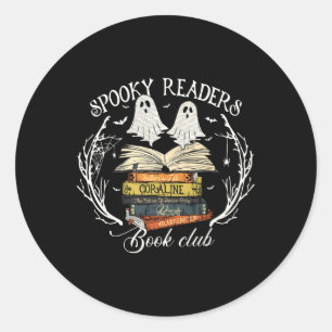 Spooky Leser Buch Club Lehrer Funny Ghost Happy Runder Aufkleber