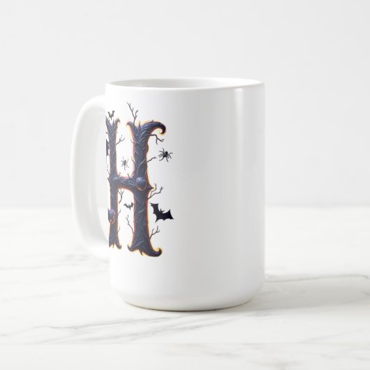 Spooky Letter H Men Kaffeetasse (Vorderseite Links)
