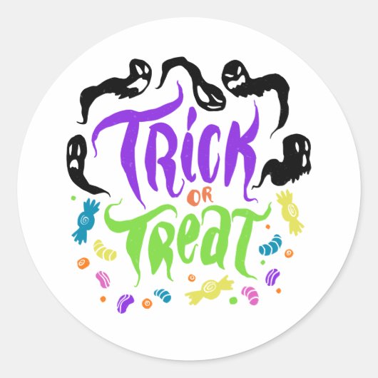 Spooky Letter Stickers: Trick oder Treat Edition Runder Aufkleber (Vorderseite)