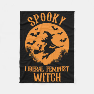 Spooky Liberist Hexe Feminist Vintag Hal Fleecedecke