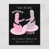 Spooky Liebe, Geisterfüße, Save the Date Ankündigungspostkarte (Vorderseite)