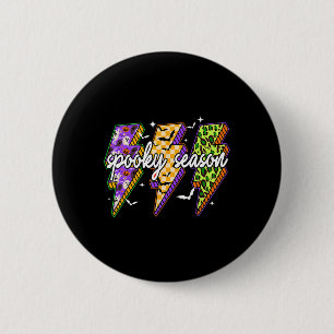 Spooky Lightning Bolt Funny Halloween Spooky Seaso Button