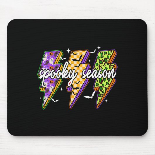 Spooky Lightning Bolt Funny Halloween Spooky Seaso Mousepad (Vorne)