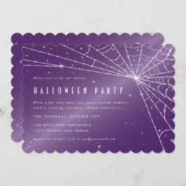 Spooky Lila Diamond Spider Web-Halloween-Party Einladung