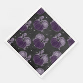 SPOOKY LILA HALLOWEEN PUMPKINS BLUME SERVIETTE (Ecke)